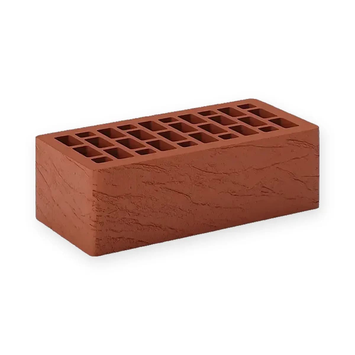 Кирпич облицовочный красный руст, 250×120×88 мм