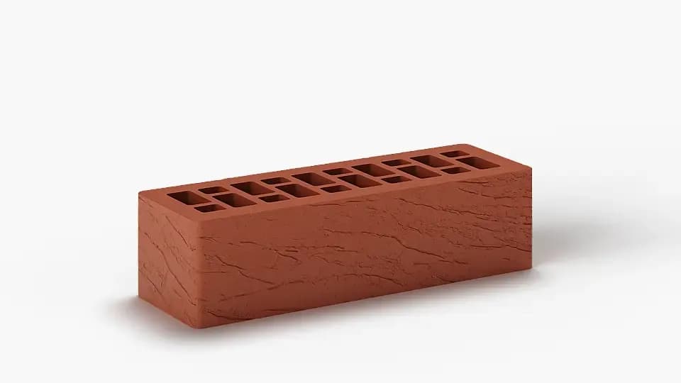 Кирпич облицовочный красный руст, ЕВРО, 250×85×65 мм, фото 2