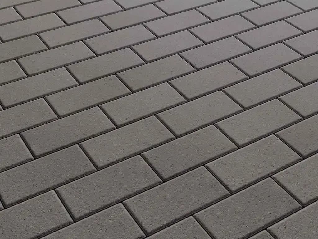 Тротуарная плитка Прямоугольник 100×200 мм, Черный, стандарт на белом, фото 8
