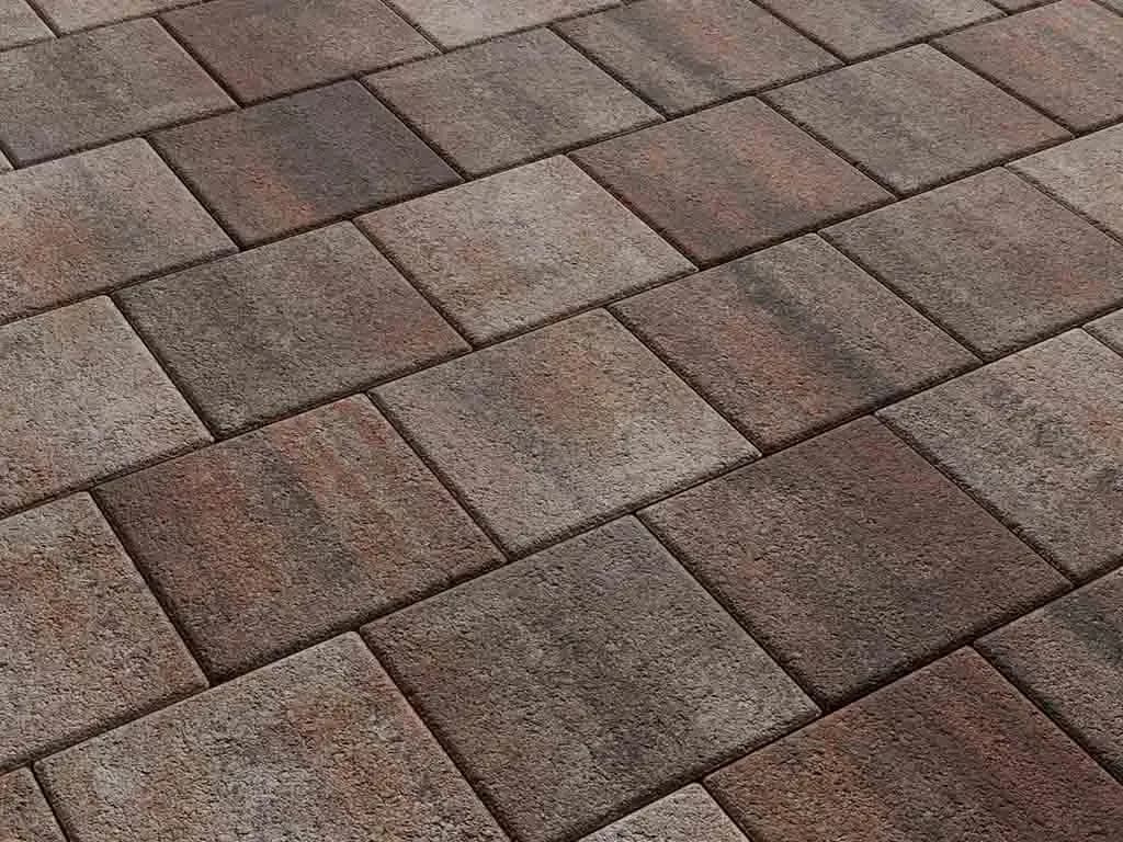 Тротуарная плитка Квадрат 200×200 мм, Листопад Клен, гранит на антраците, фото 4