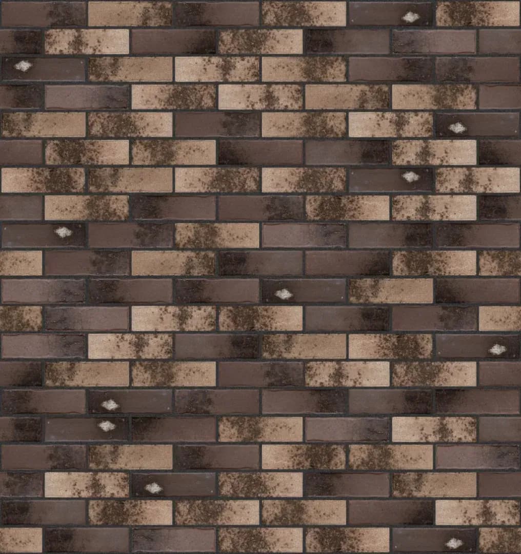 Клинкерная фасадная плитка, Andalusite и Moonstone Black 50/50 (сортировка 3), 240×71×10 мм