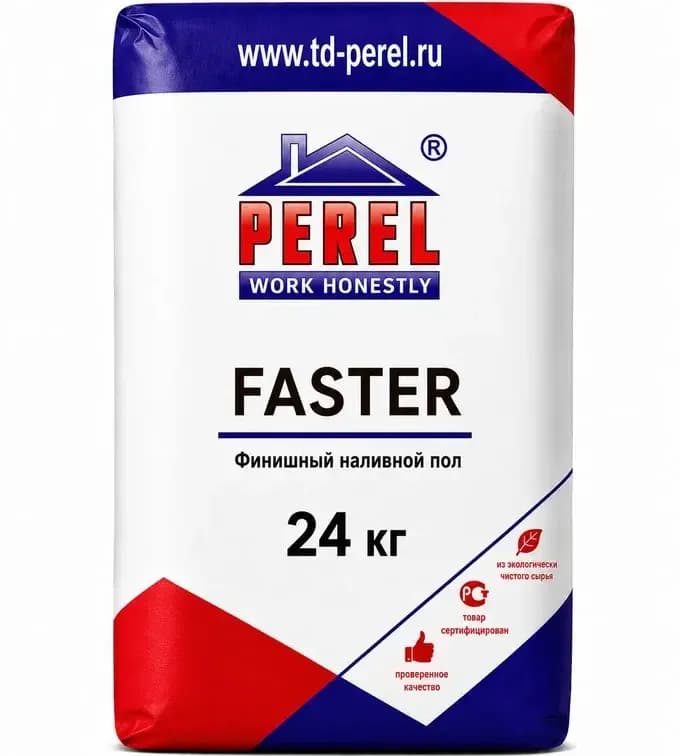 Финишный наливной пол Perel Faster, 24 кг