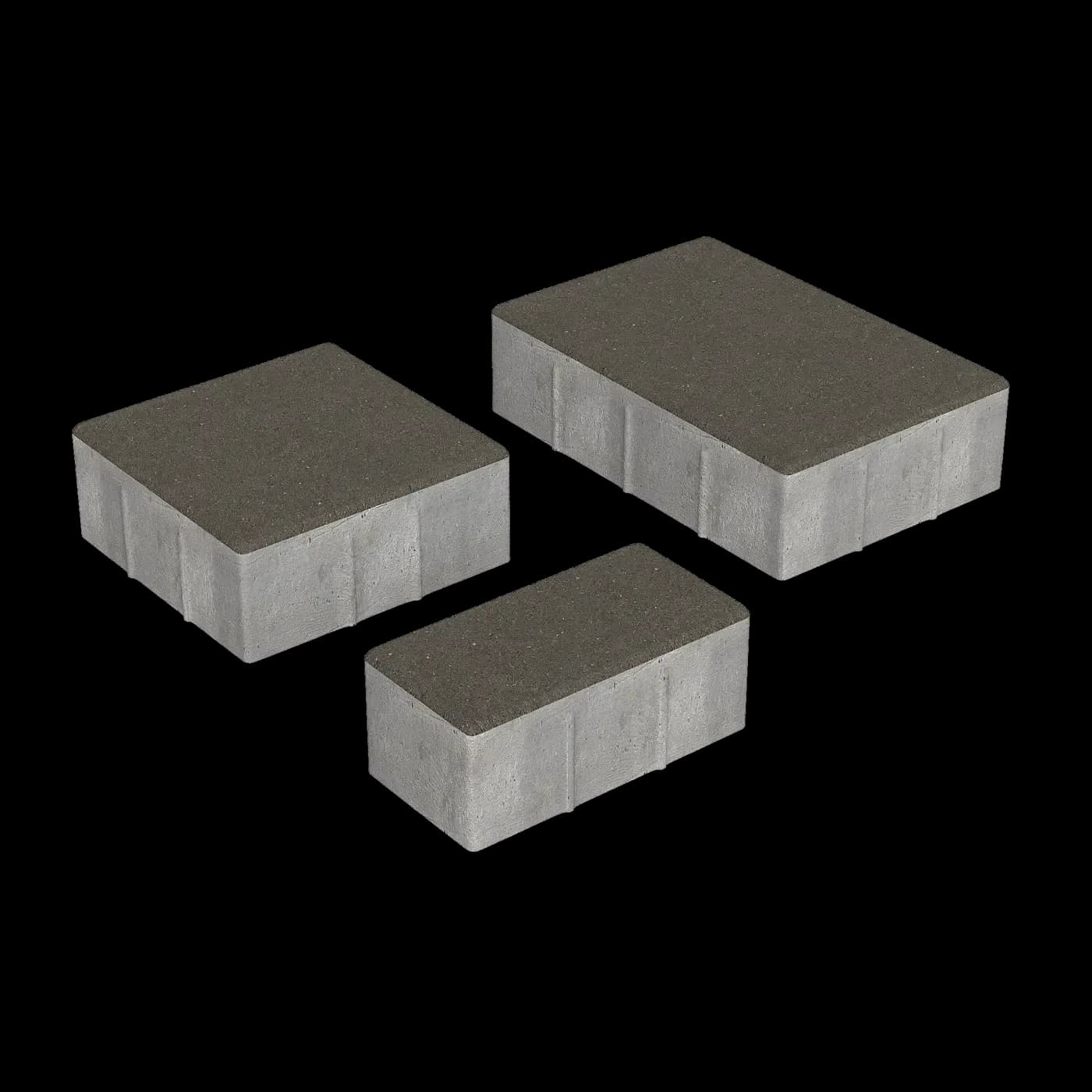 Тротуарная плитка Новый город 240×160; 160×160; 80×160 мм, Профи Серый цемент