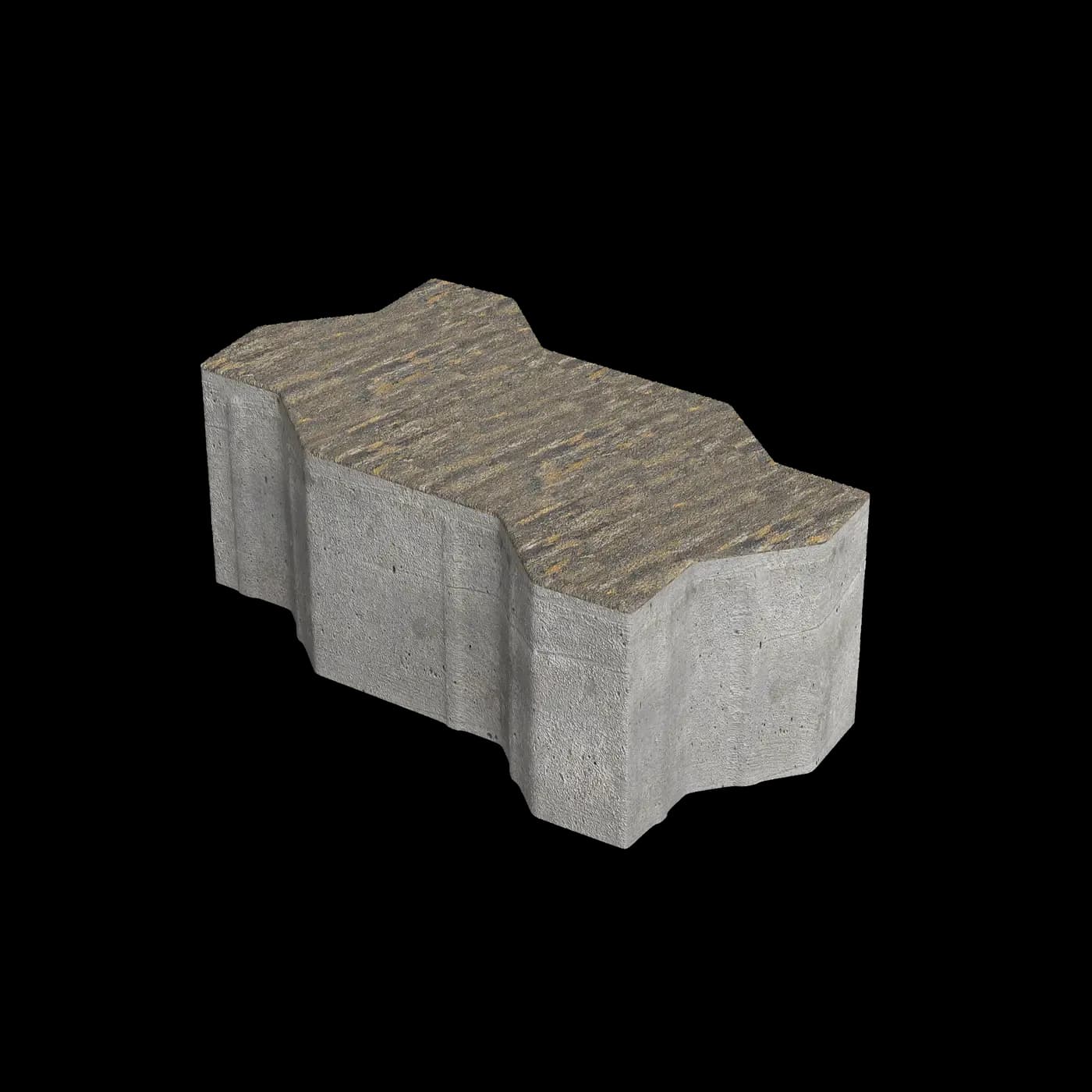 Тротуарная плитка Зигзаг 225×112.5×100 мм, Натур