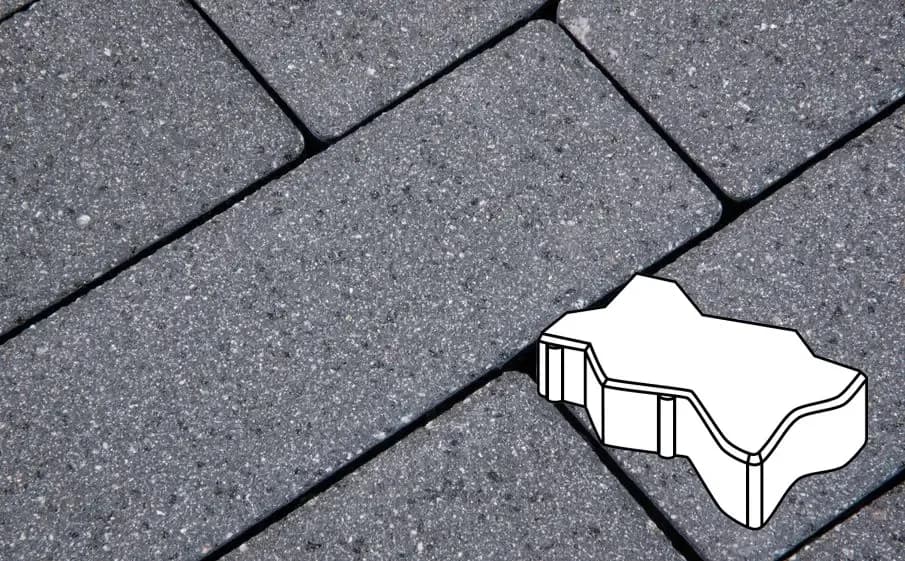 Тротуарная плитка Зигзаг 225×112.5×60 мм, Гранит Сити Ferro, фото 2