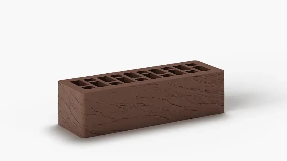 Кирпич облицовочный коричневый руст, ЕВРО, 250×85×65 мм, фото 2