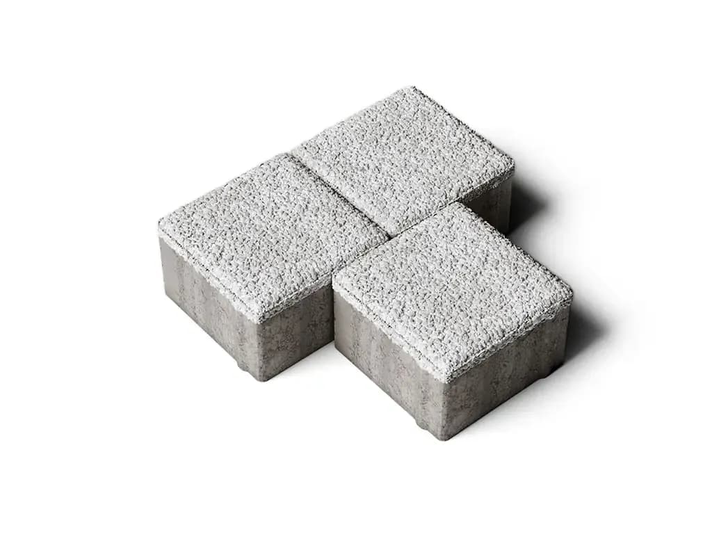 Тротуарная плитка Квадрат 100×100 мм, Стоунмикс белый, фото 2