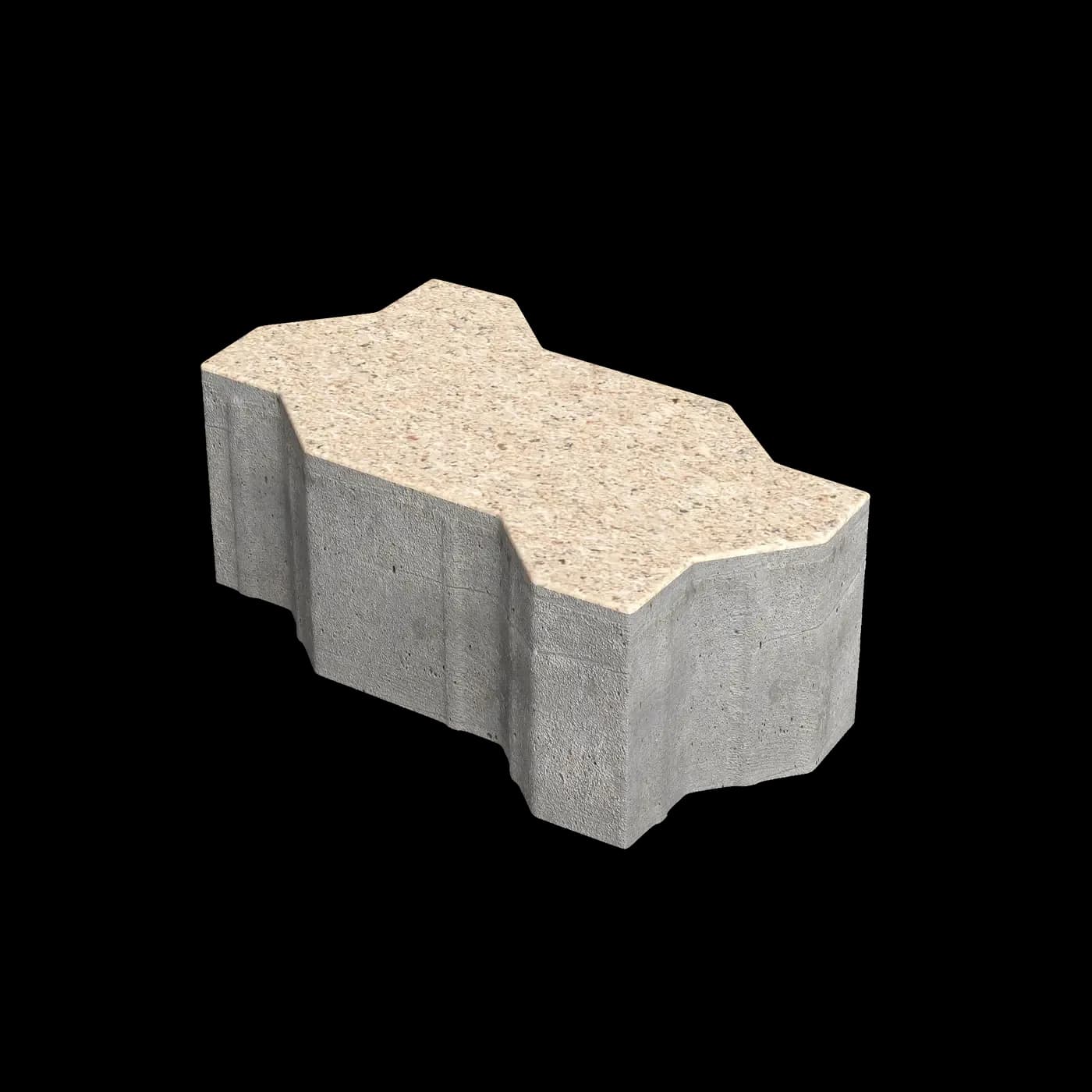 Тротуарная плитка Зигзаг 225×112.5×60 мм, Профи Белый цемент