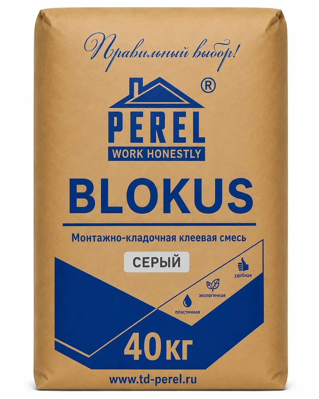 Клей для блоков Perel Blokus 40 кг, серый
