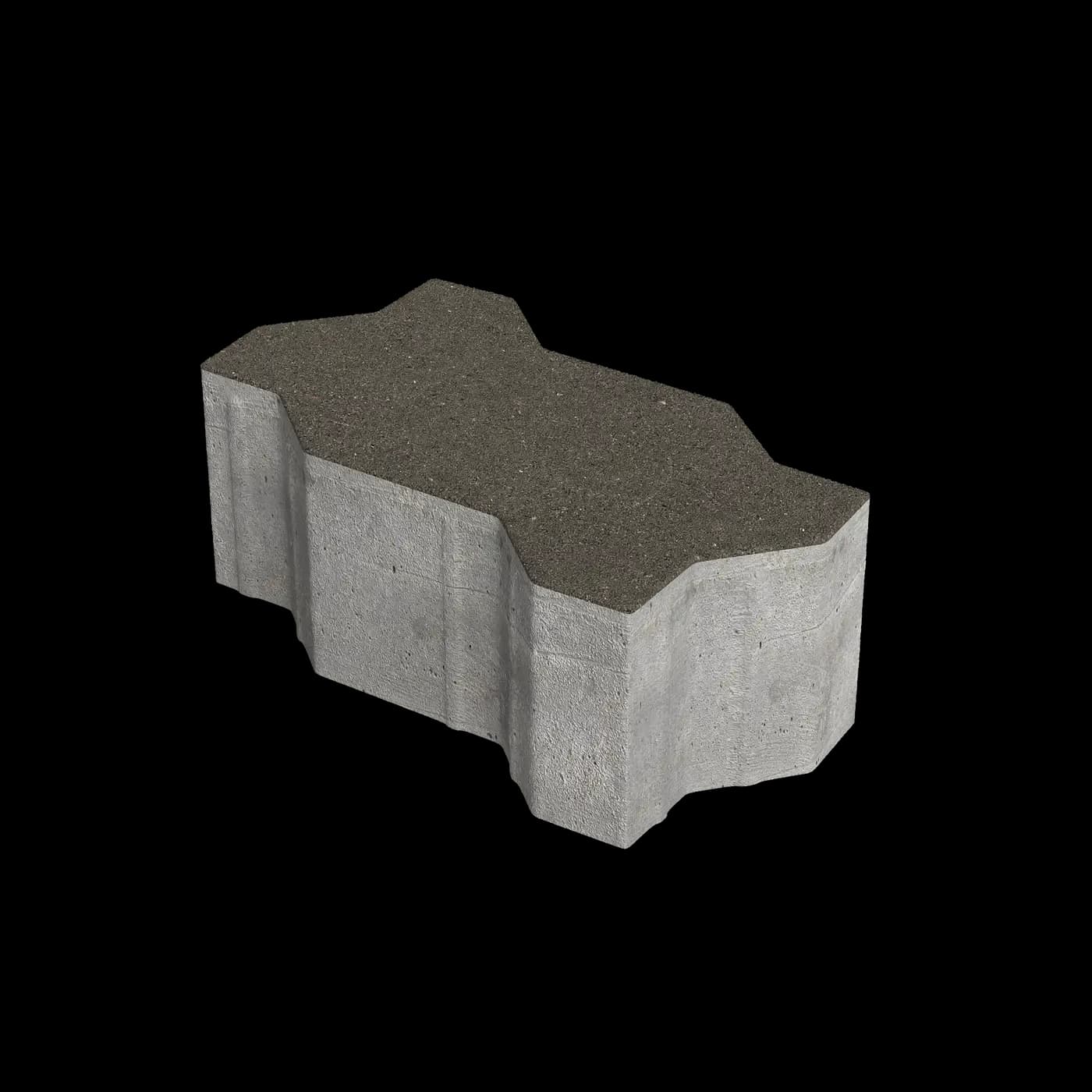 Тротуарная плитка Зигзаг 225×112.5×100 мм, Профи Серый цемент