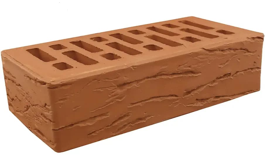 Кирпич облицовочный Красный Кора дуба, 1 НФ, 250×120×65 мм, фото 2