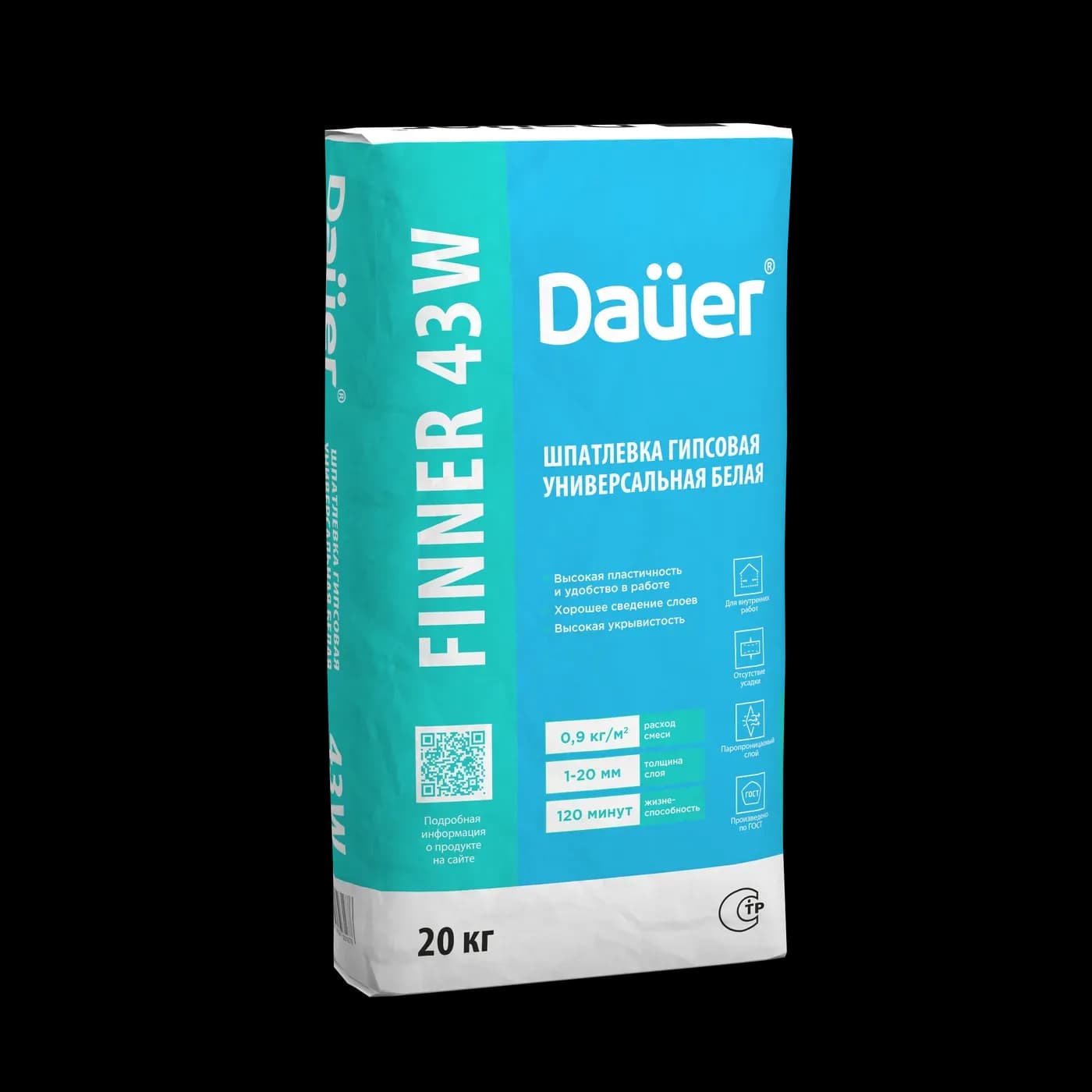 Шпатлевка гипсовая универсальная белая Dauer FINNER 43W