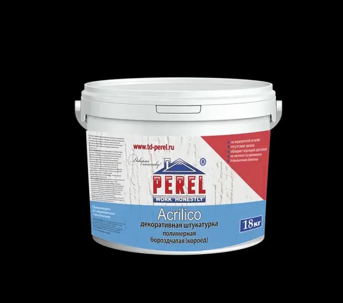 Декоративная акриловая штукатурка Perel Acrilico, короед 2,5 мм