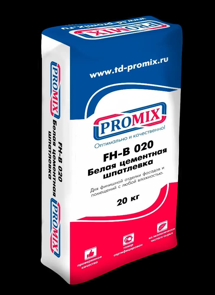 Шпатлевка цементная Promix FH-B 020, белая, 20 кг