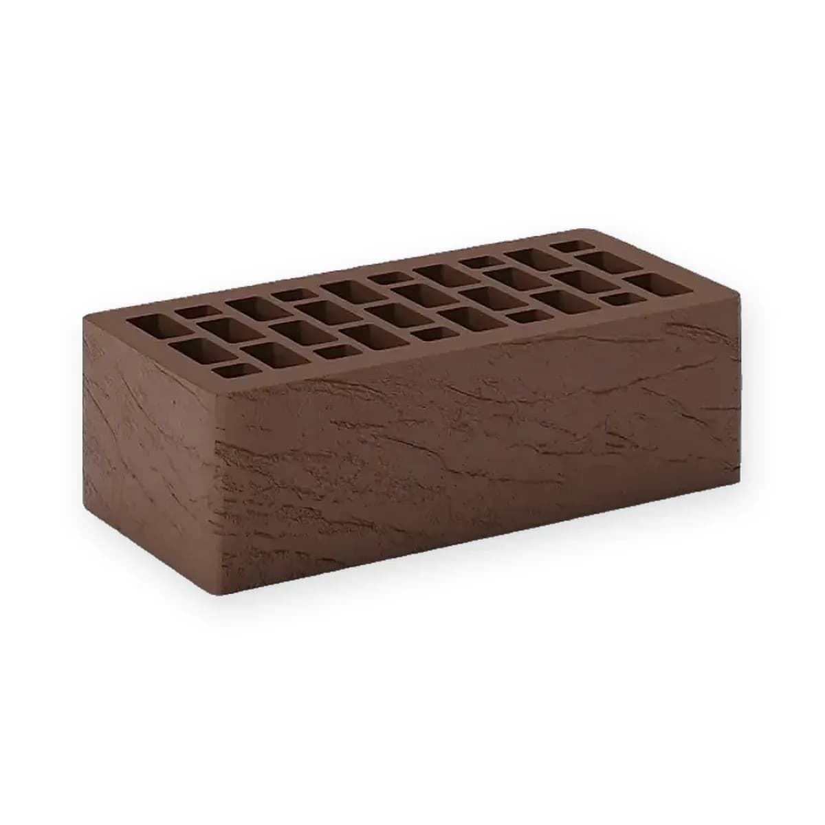Кирпич облицовочный коричневый руст, 250×120×88 мм