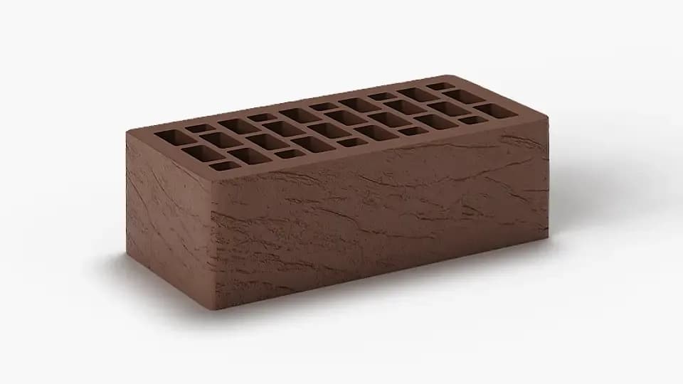 Кирпич облицовочный коричневый руст, 250×120×88 мм, фото 2