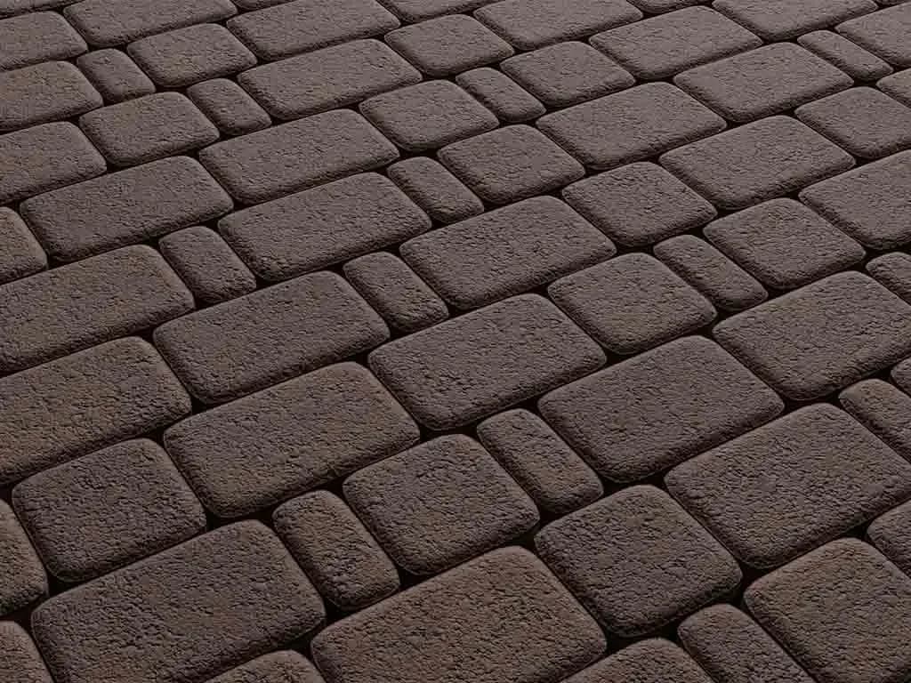 Тротуарная плитка Классико, Коричневый, гранит на белом, фото 7