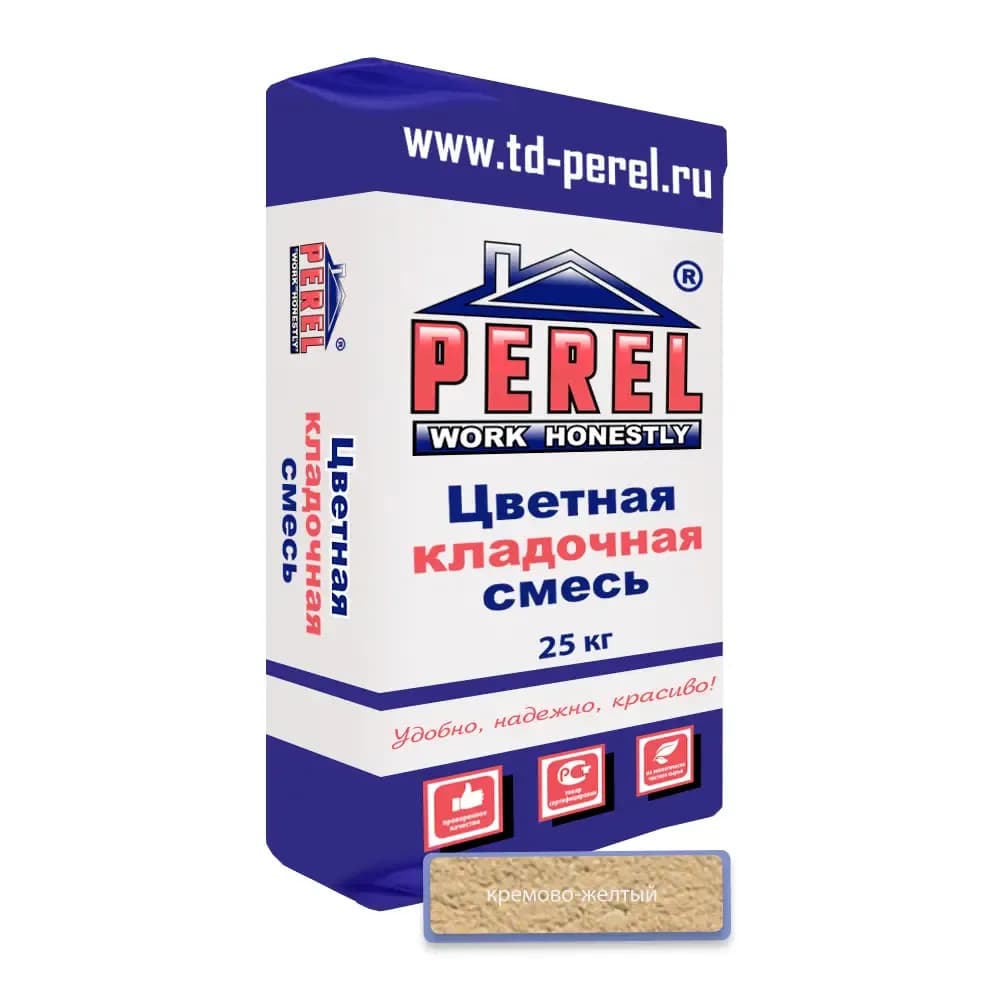 Смесь Perel VL, кремово-желтая, кладочная, 25 кг