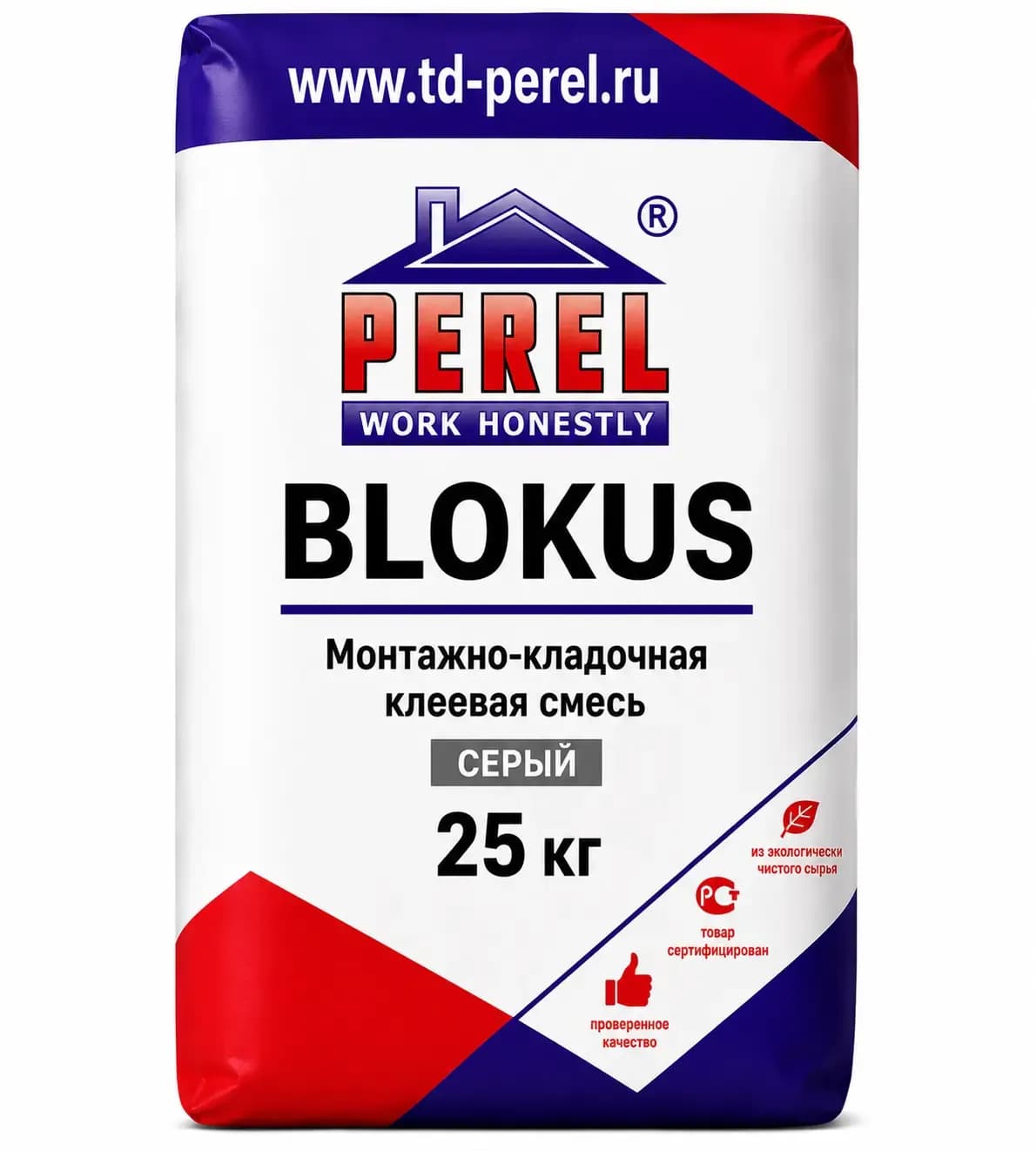 Клей для блоков Perel Blokus 25 кг, серый