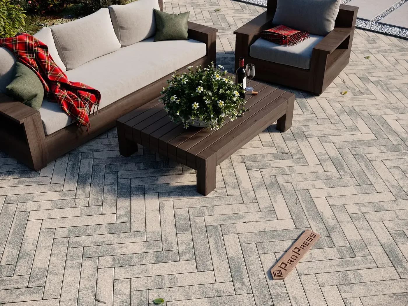 Тротуарная плитка Паркет 500×100 мм, №3 «Серо-белый», фото 2