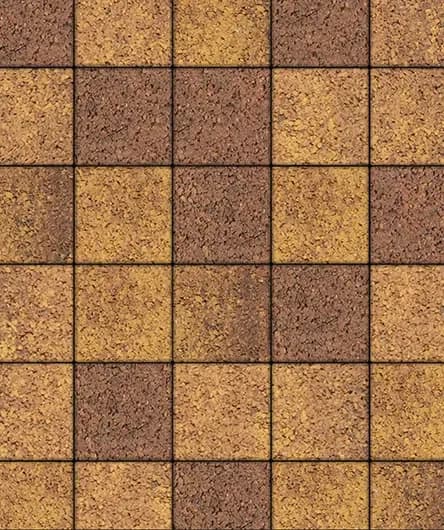 Тротуарная плитка Квадрат 200×200 мм, Листопад Осень, гранит на антраците, фото 4