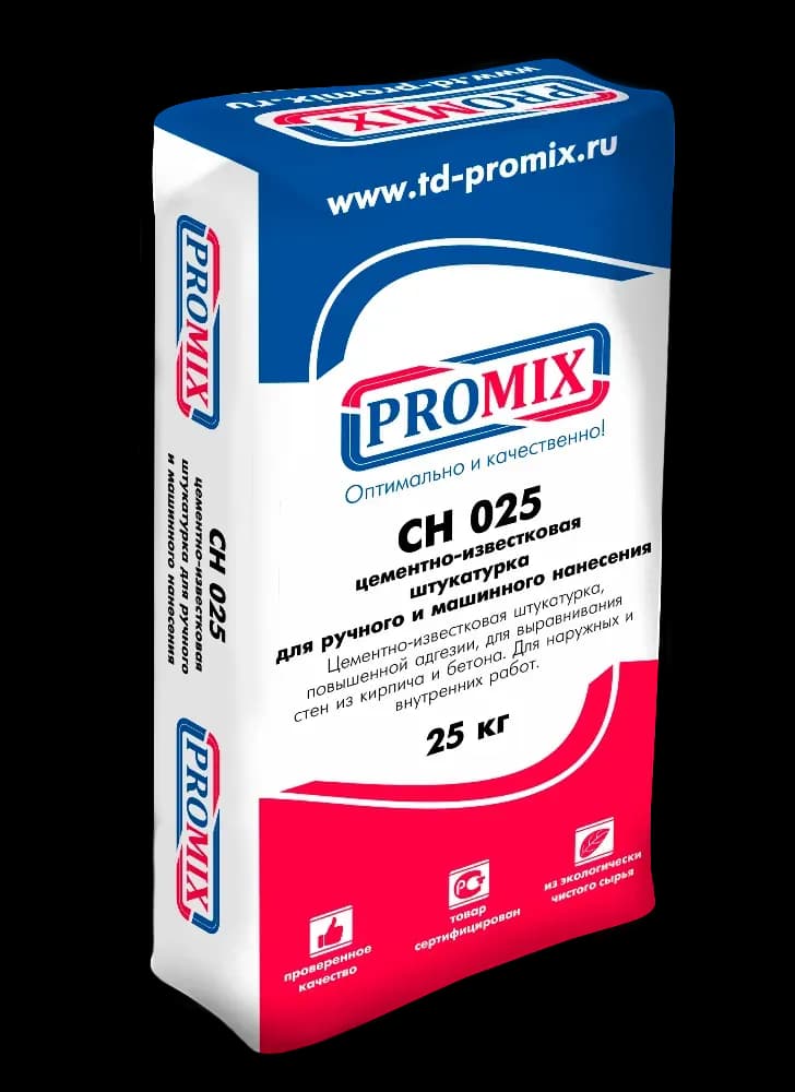 Цементно-известковая штукатурка Promix CH 025, серая, 25 кг