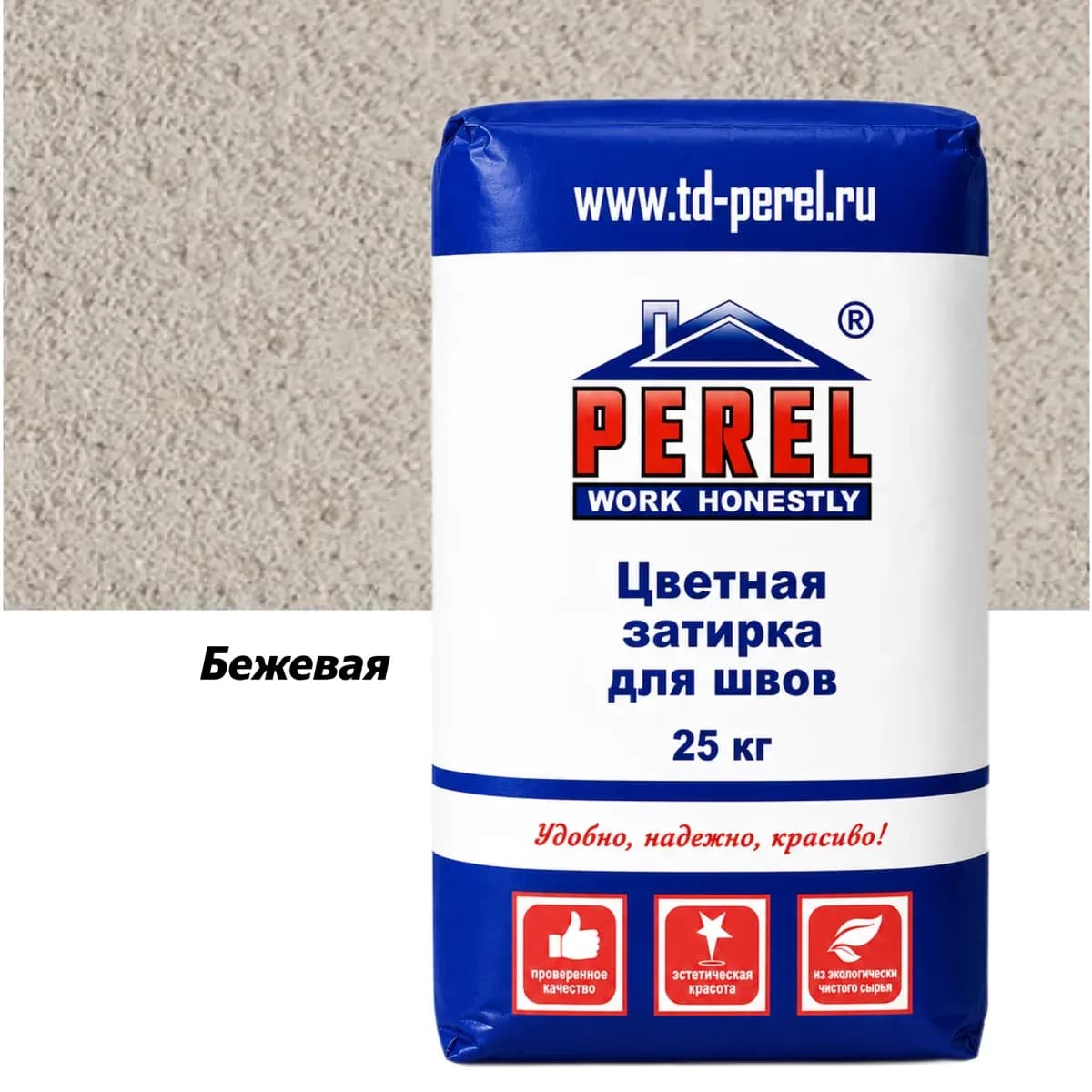 Бежевая затирочная смесь Perel RL 25 кг
