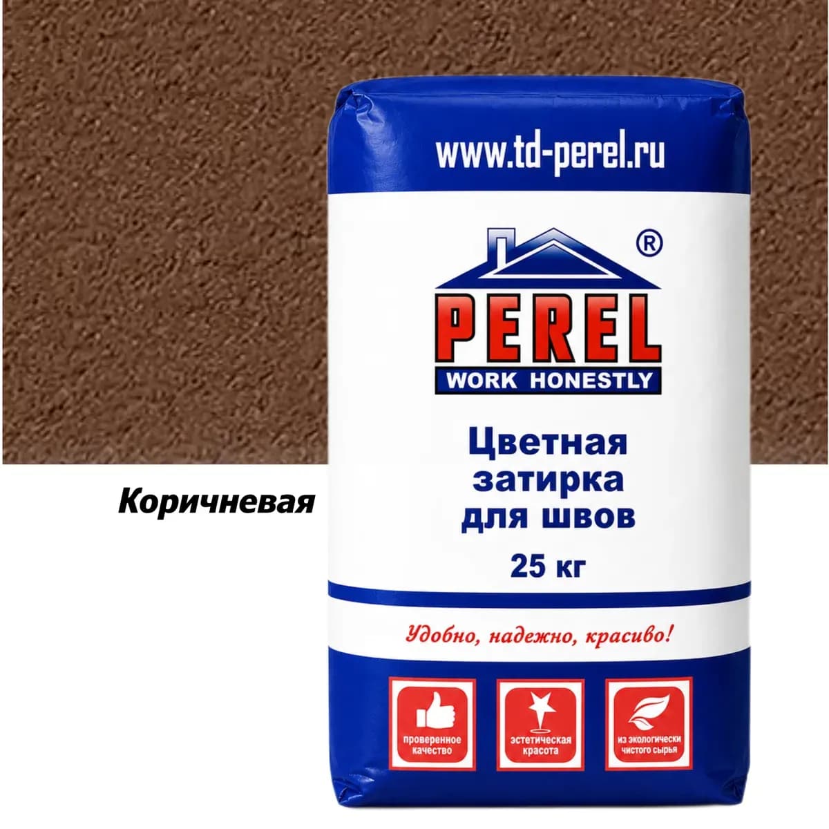 Коричневая затирочная смесь Perel RL 25 кг