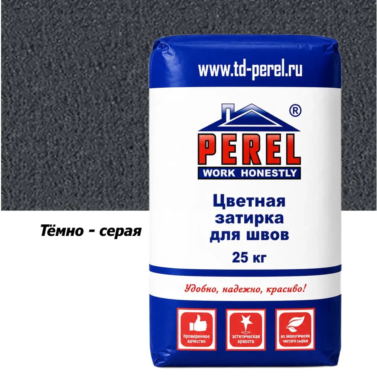 Темно-серая затирочная смесь Perel RL 25 кг