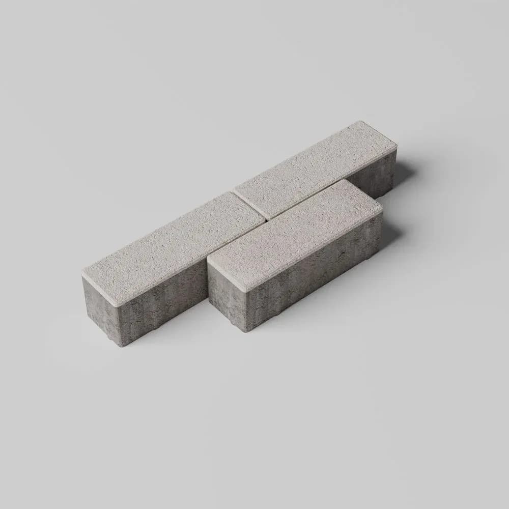 Тротуарная плитка Паркет 180×60 мм, Белый, стандарт на белом