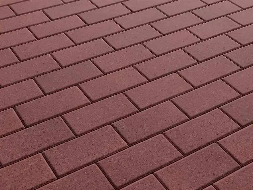 Тротуарная плитка Прямоугольник 100×200 мм, Красный, стандарт на белом, фото 6