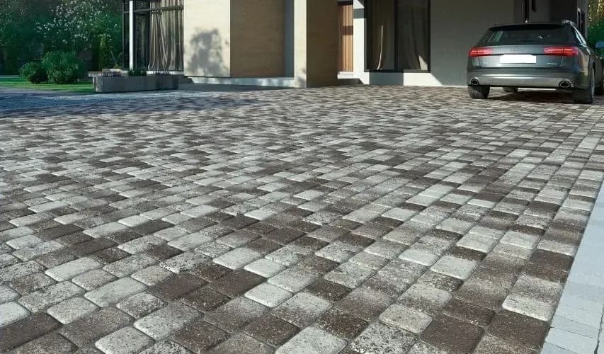 Тротуарная плитка Классико, Листопад Хаски стандарт, гладкая на антраците, фото 2
