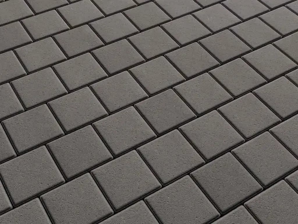 Тротуарная плитка Квадрат 100×100 мм, Черный, стандарт на белом, фото 5