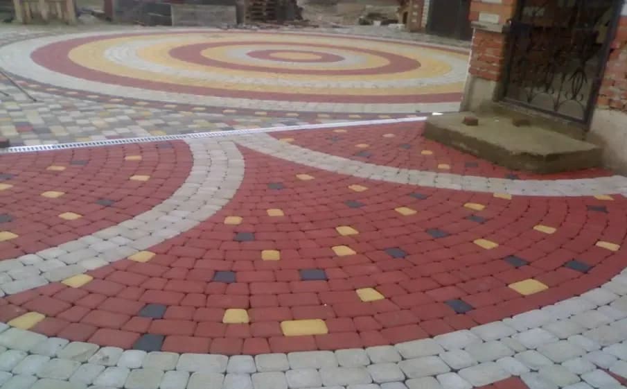 Тротуарная плитка Классико, Красный, стандарт на белом, фото 6