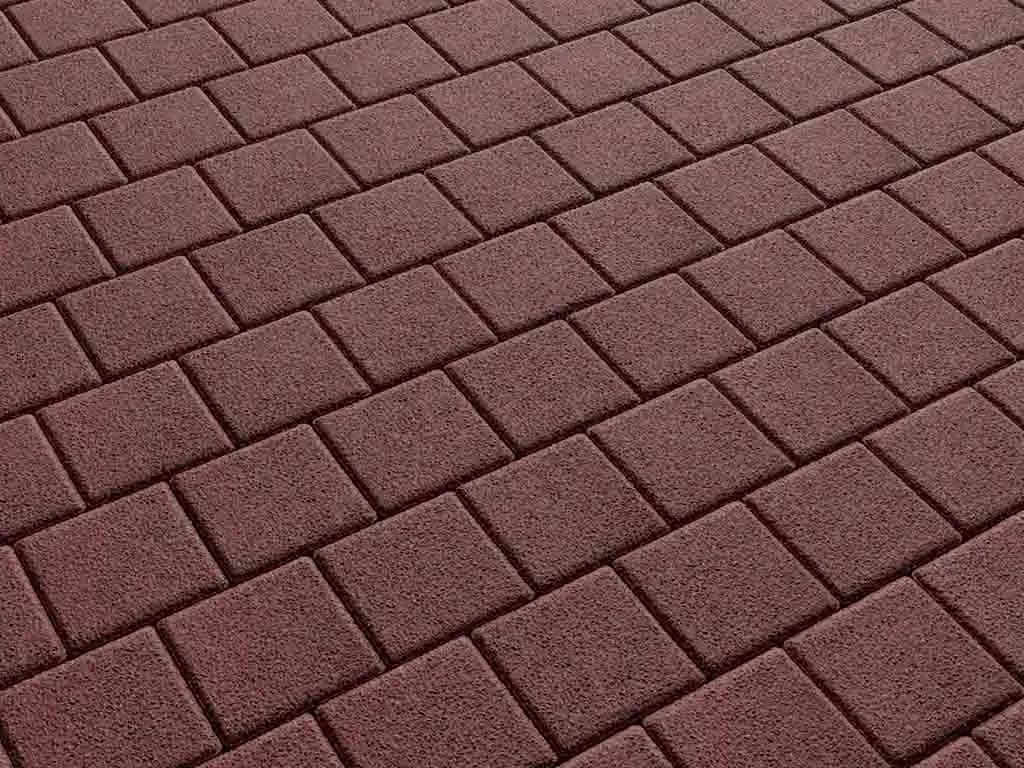 Тротуарная плитка Квадрат 100×100 мм, Красный, гранит на белом, фото 7