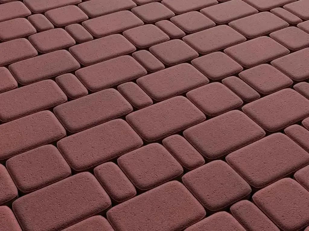 Тротуарная плитка Классико, Красный, стандарт на белом, фото 8