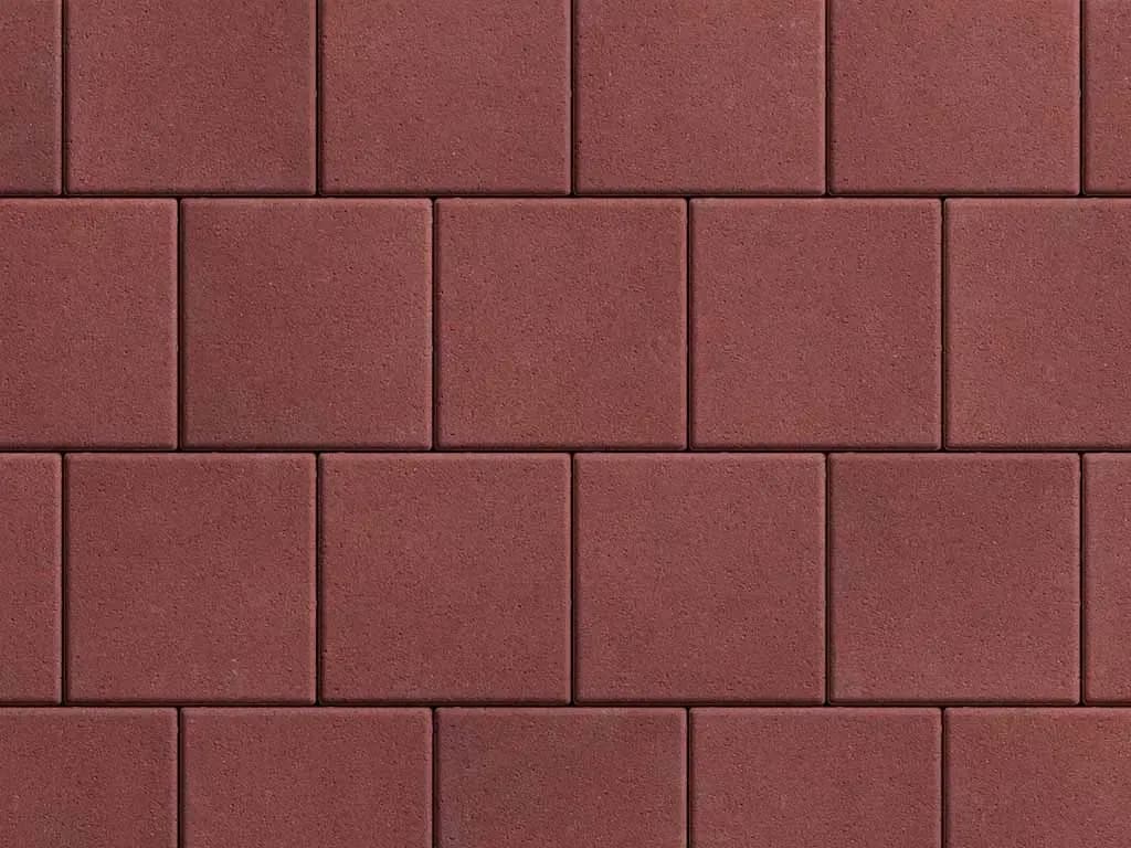 Тротуарная плитка Квадрат 200×200 мм, Красный, стандарт на белом, фото 4