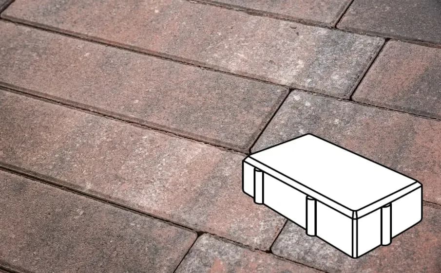 Тротуарная плитка Брусчатка 200×100×40 мм, Натур, фото 3