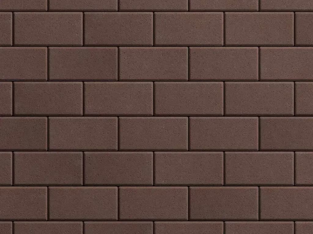 Тротуарная плитка Прямоугольник 100×200 мм, Коричневый, стандарт на белом, фото 4