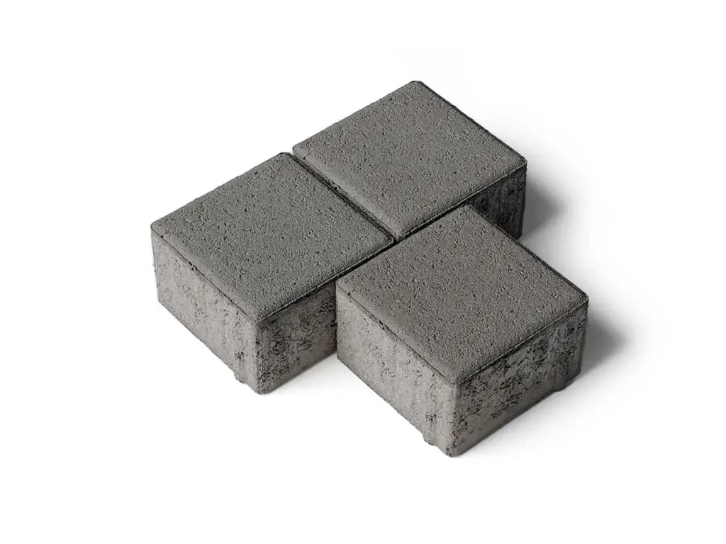 Тротуарная плитка Квадрат 100×100 мм, Черный, стандарт на белом, фото 2