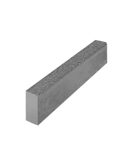 Бордюр садовый (поребрик) 1000×200×80 мм, Серый, стандарт на белом