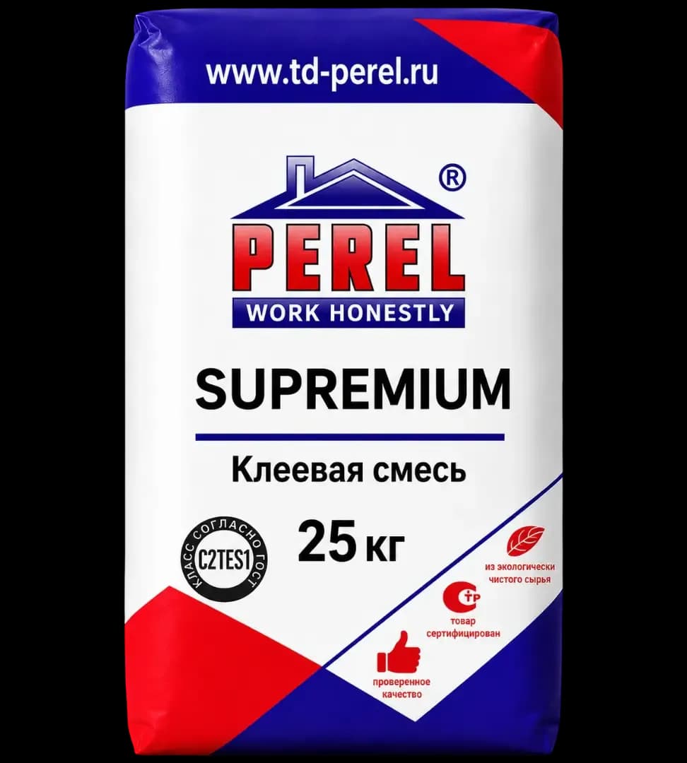 Perel Supremium С2 ТЕ S1, 25 кг, эластичная, водостойкая, беспылевая клеевая смесь
