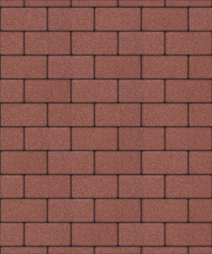 Тротуарная плитка Прямоугольник 100×200 мм, Красный, гранит на белом, фото 4