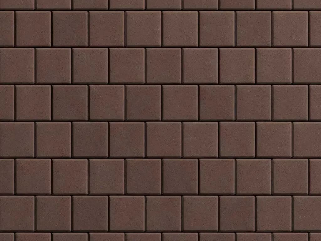 Тротуарная плитка Квадрат 100×100 мм, Коричневый, стандарт на белом, фото 4
