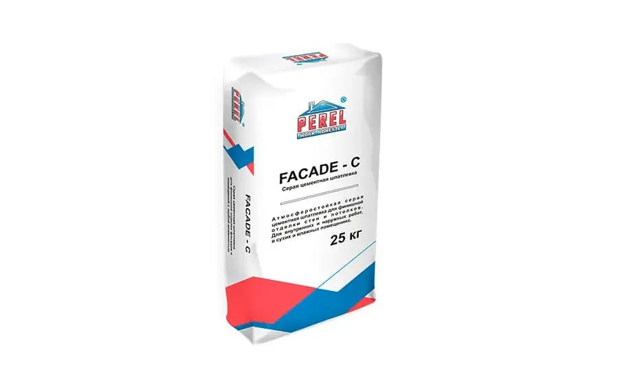 Perel FACADE-C, серая, 25 кг, шпатлевка цементная, фото 2