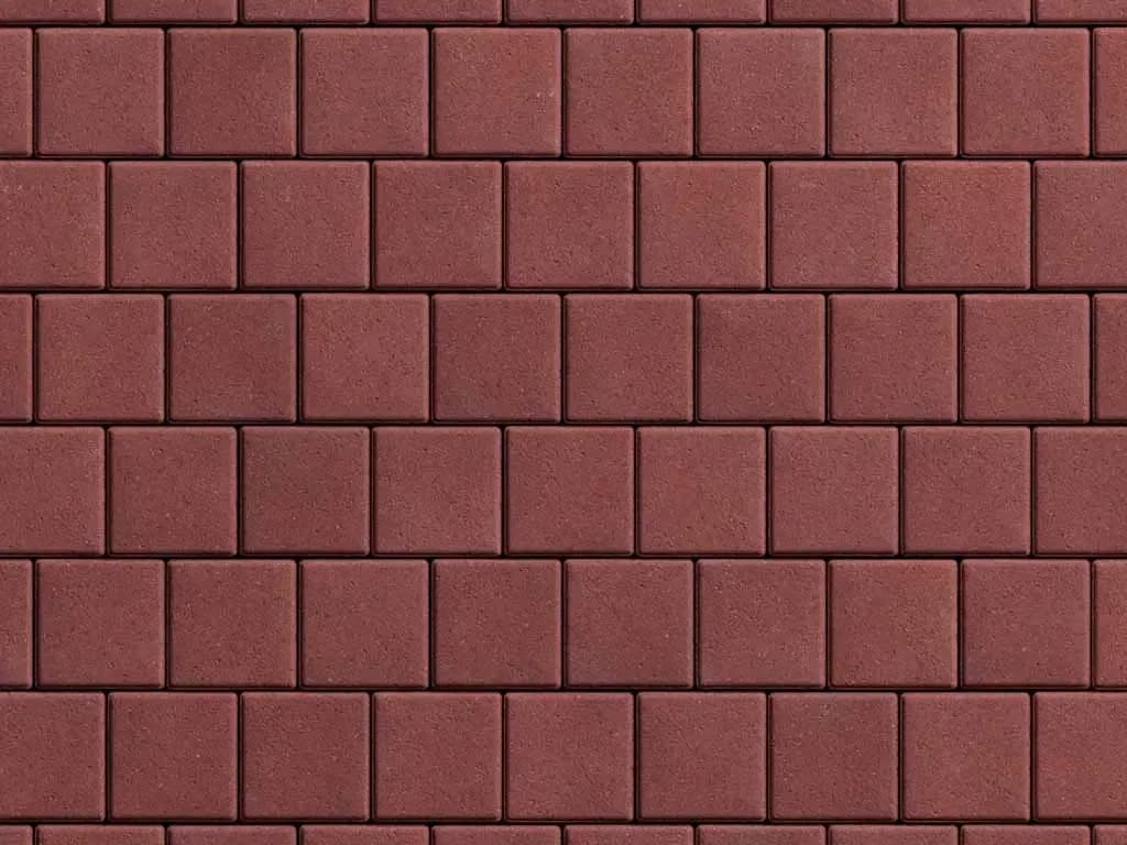 Тротуарная плитка Квадрат 100×100 мм, Красный, стандарт на белом, фото 4