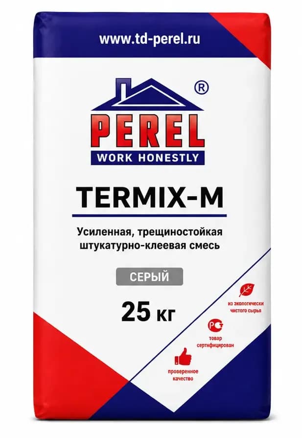 Смесь Perel Termix-M, штукатурно-клеевая, 25 кг