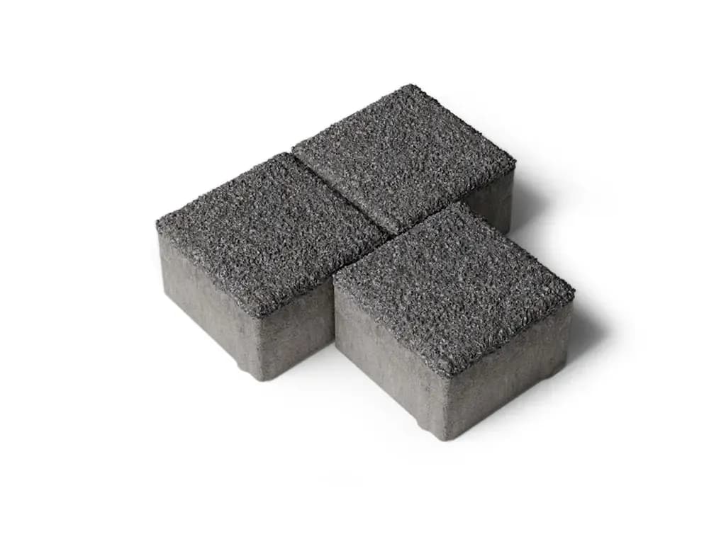 Тротуарная плитка Квадрат 100×100 мм, Черный, гранит на белом, фото 2