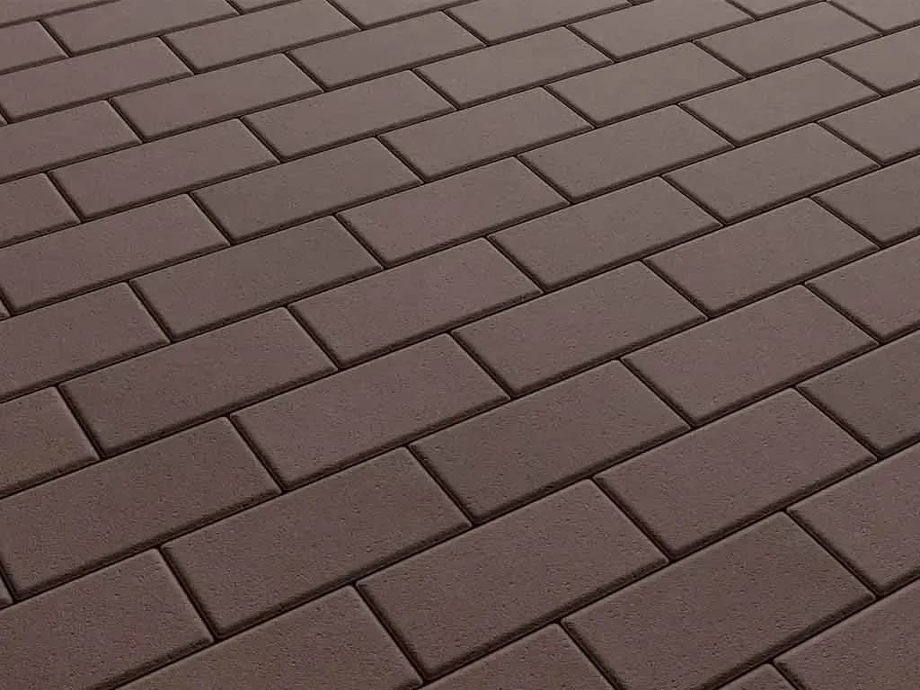Тротуарная плитка Прямоугольник 100×200 мм, Коричневый, стандарт на белом, фото 5