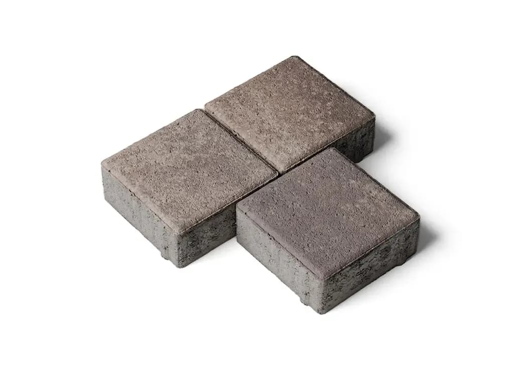Тротуарная плитка Квадрат 100×100 мм, Листопад Хаски стандарт, гладкая на антраците, фото 2